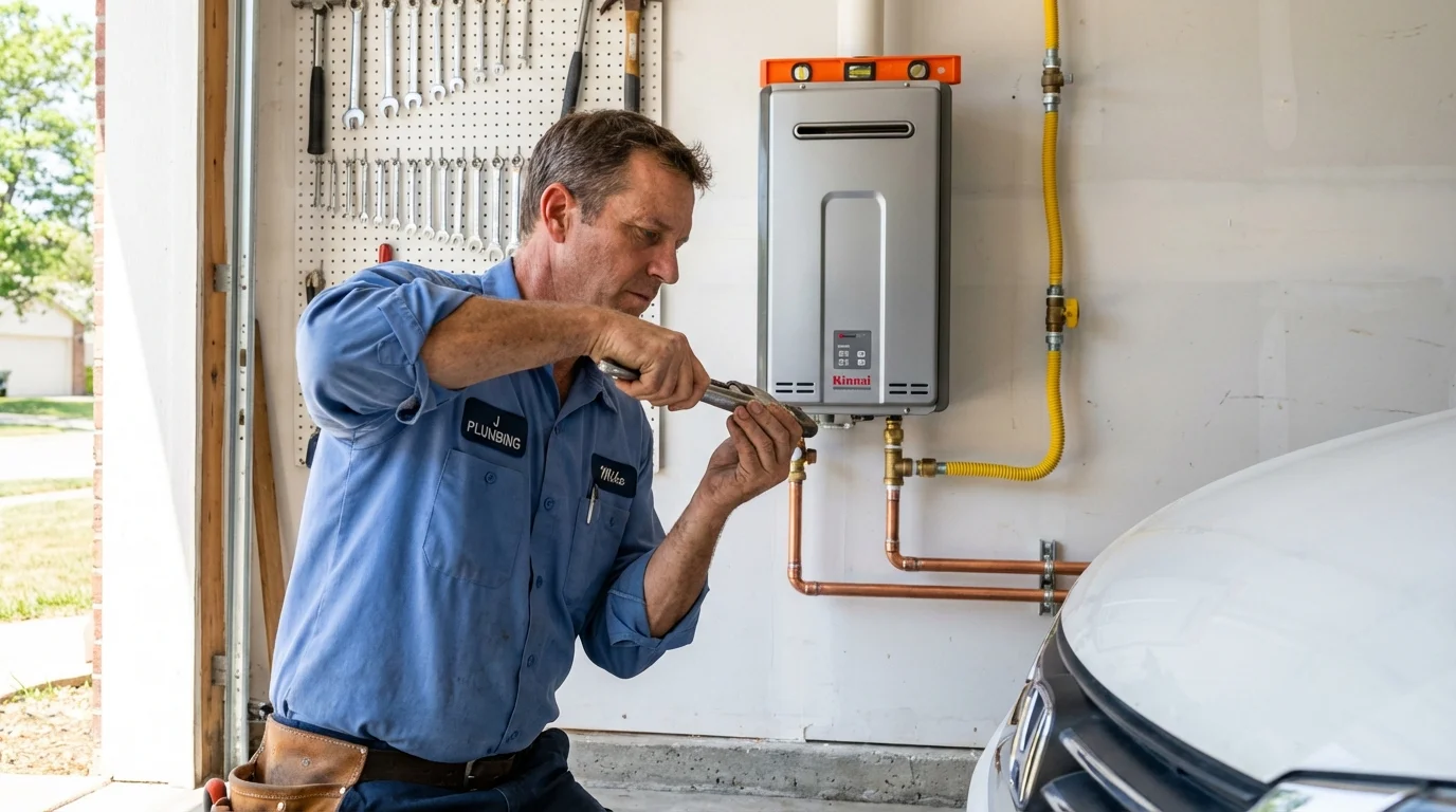 Tankless water heater installation by a Johns Plumbing LLC plumber in Cache